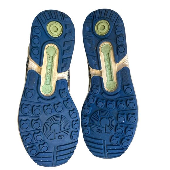 adidas ZX Flux Men's 8.5 Blue Green Geometric Weave Multicolor Torsion Sneakers - Picture 16 of 16